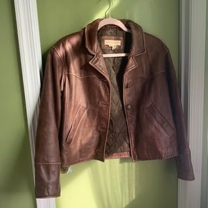 Brown Leather Colebrook & Co Jacket